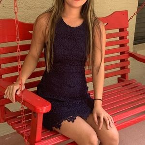 Cut Out Lace Halter Dress